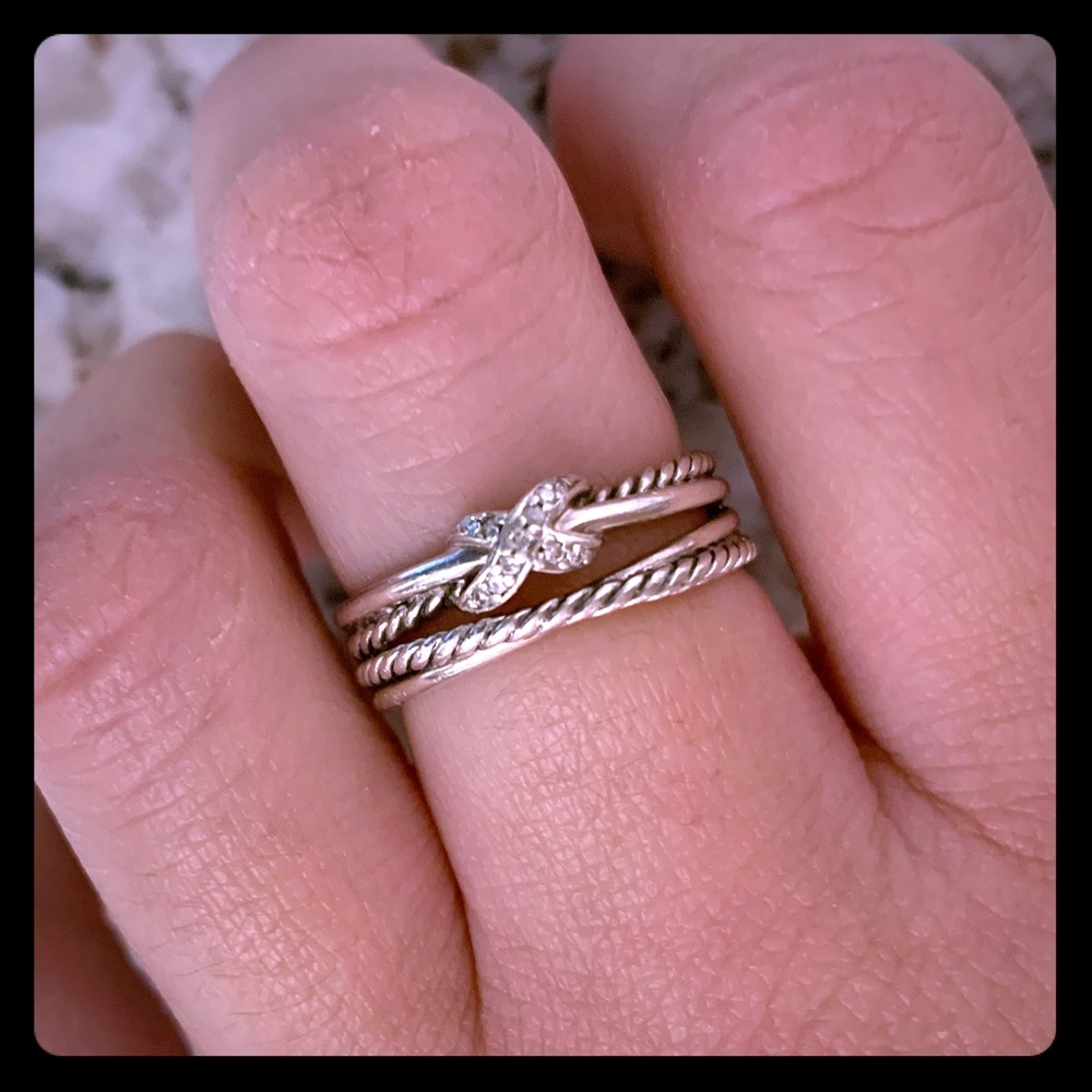 David Yurman X Crossover Ring with Diamonds